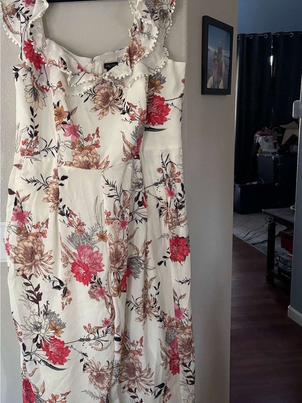 City Chic Floral Off-The-Shoulder Wide Leg Jumpsuit - Size XL / 22